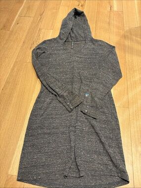 Women’s  Hooded Sweater Dress in Charcoal Gray